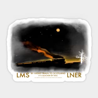 Gorgeous Old LMS LNER Steam Train Poster Sticker